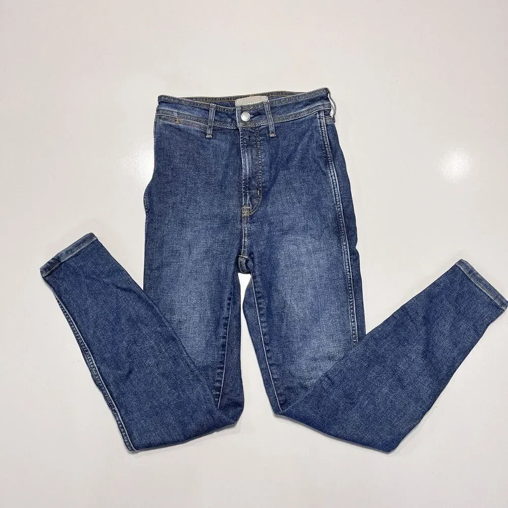 Everlane The Way‎ High Skinny Jeans Women's 25 Regular Stretch Blue Denim